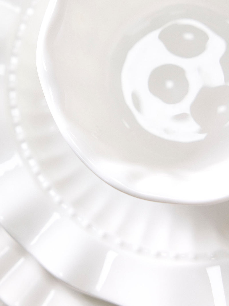 Dibor 4-piece stoneware bowl set white - British product