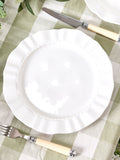 Dibor white rippled stoneware dinner plates set of 4, UK version