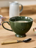 Dibor green footed XL mugs stoneware set of 2, imported from the UK