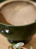 Dibor green footed XL mugs stoneware set of 2, imported from the UK