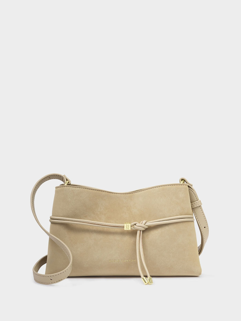 Katie Loxton cross-body bag Natural Desert Sand suedette, UK version