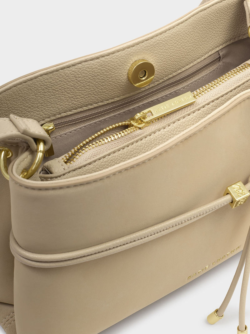 Katie Loxton cross-body bag Natural Desert Sand suedette, UK version