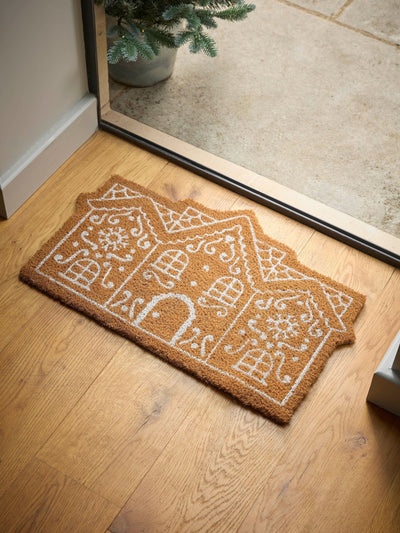 Next Cox & Cox Natural Christmas Gingerbread Cottage Doormat 65cm x 40cm- Buy online at McGrocer