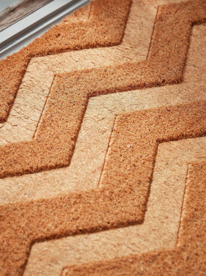 Cox & Cox natural double embossed chevron doormat 125x55cm, UK version