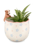 Sass & Belle peeking goat planter in brown and blue (British brand)