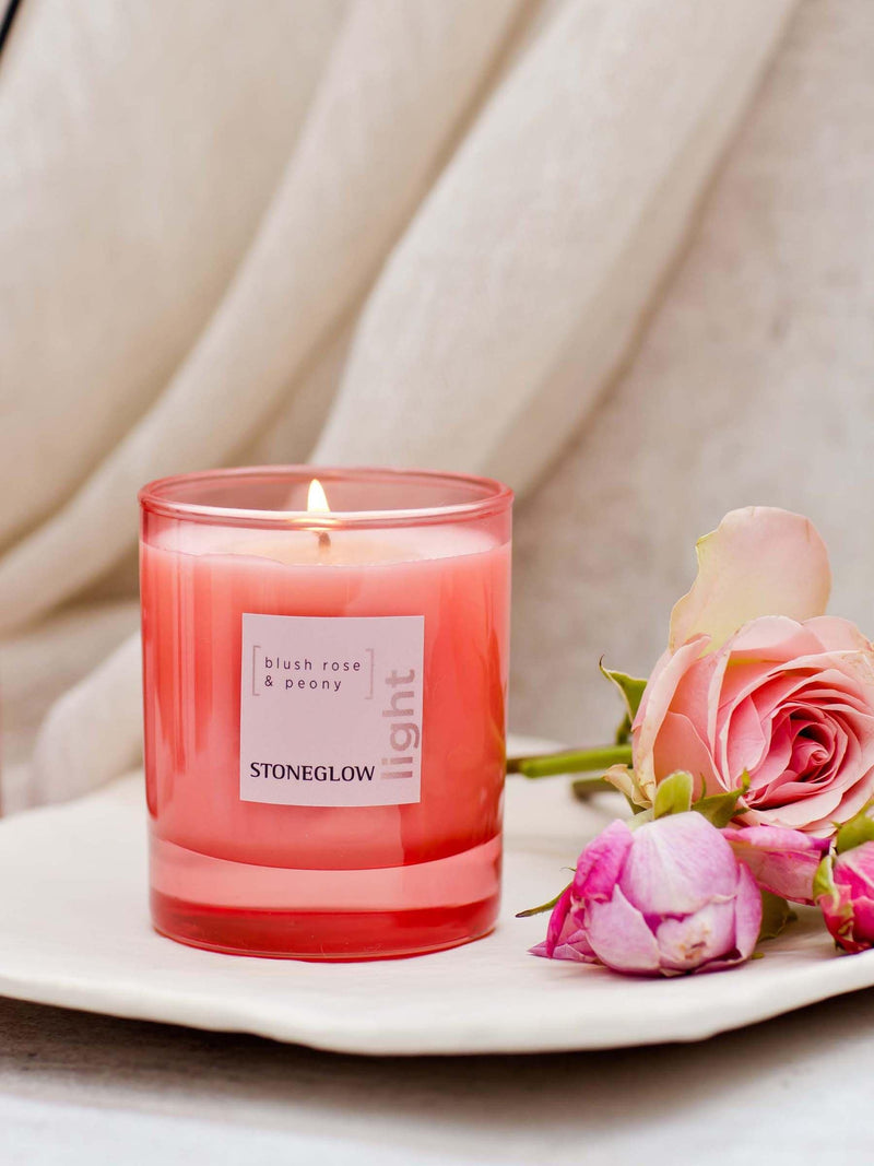 Stoneglow soy wax candle Blush Rose and Peony 160g (British brand)
