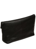 Pure Luxuries London black Sabella leather clutch bag, imported from the UK