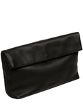 Pure Luxuries London black Sabella leather clutch bag, imported from the UK