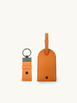 Next Apatchy Orange Leather Luggage Tag and Loop Keyring Gift Set- Buy online at McGrocer