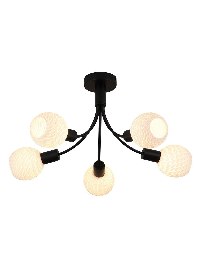 Searchlight 5-light ceiling lamp with opal shades - British product