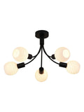 Searchlight 5-light ceiling lamp with opal shades - British product