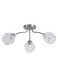 Searchlight satin nickel textured glass flush ceiling light 50cm - British product