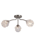 Searchlight satin nickel textured glass flush ceiling light 50cm - British product