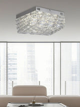 Next Searchlight Chrome and Clear Crystal Flush Ceiling Light- Buy online at McGrocer