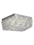 Searchlight chrome and clear crystal flush ceiling light - British product