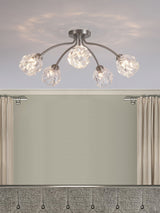 Next Searchlight 5 Light Textured Glass Flush Ceiling Light- Buy online at McGrocer