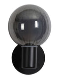 Searchlight black glass ball wall light - British product