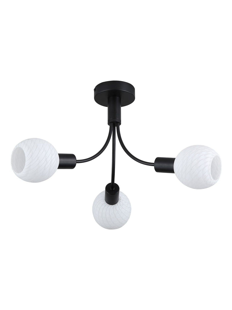 Searchlight 3 light ceiling lamp with opal glass shades - British product