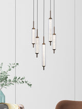 Next Searchlight Latte and Clear 5 Light Multi Drop Glass Pendant Ceiling Light- Buy online at McGrocer