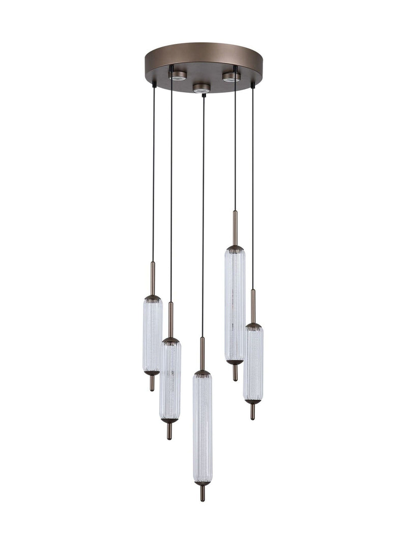 Searchlight 5-light multi drop glass pendant light, UK version