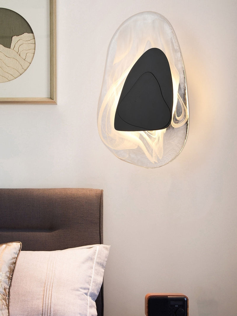 Searchlight black and clear sculptural wall light - British product