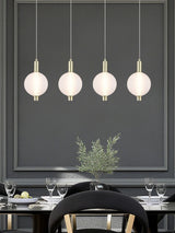 Next Searchlight Satin Brass 4 Light Glass Bar Pendant Ceiling Light- Buy online at McGrocer