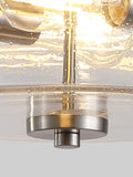 Searchlight satin silver flush ceiling light with seeded glass shade, UK version