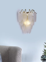 Next Searchlight Brass 1 Frosted Glass Wall Light 29cm x 23cm x 23cm- Buy online at McGrocer