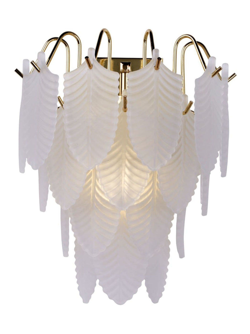 Searchlight brass frosted glass wall light 29cm, imported from the UK