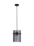 Searchlight Black Smoke glass rod pendant ceiling light, UK version