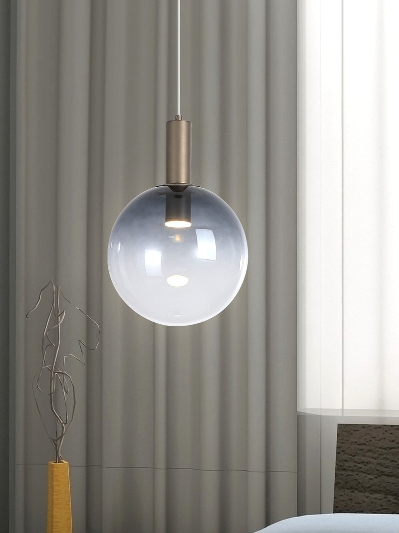 Searchlight latte and ombre smoked glass ceiling light pendant - British product