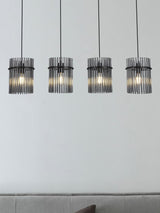 Next Searchlight Black Smoked 4 Light Glass Rod Bar Pendant Ceiling Light- Buy online at McGrocer