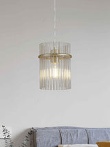 Next Searchlight Champagne and Gold 1 Light Glass Rod Pendant Ceiling Light ONE- Buy online at McGrocer