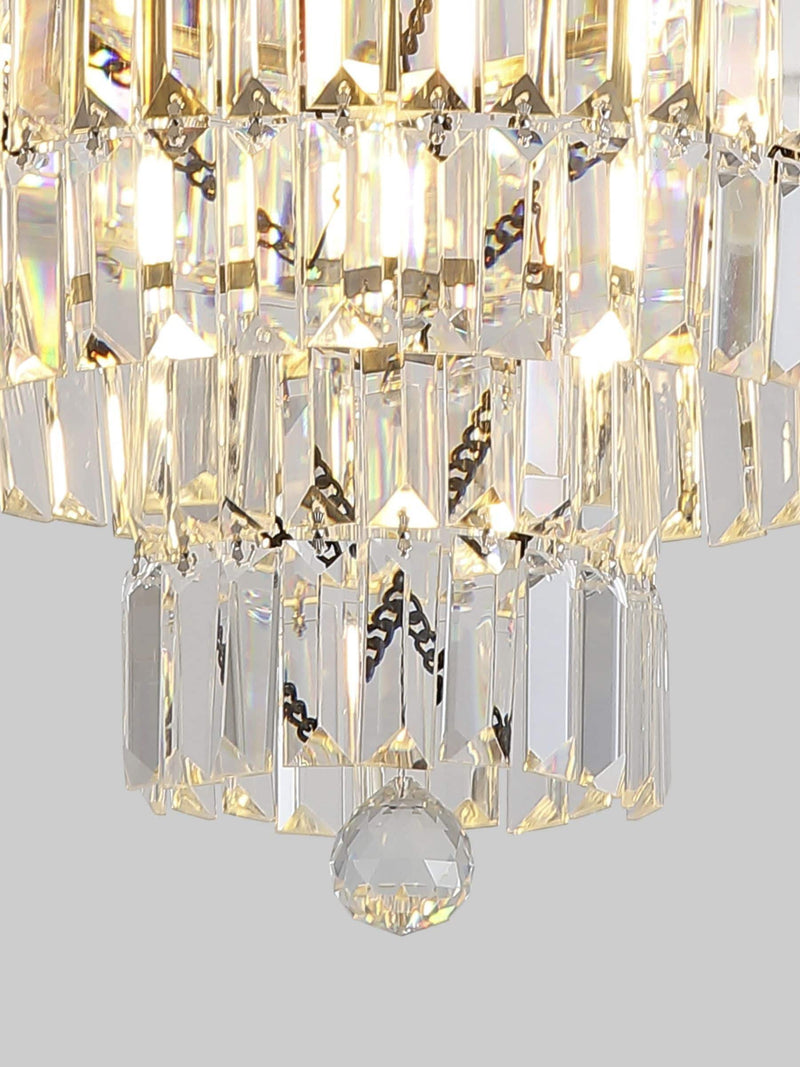 Searchlight antique brass crystal flush ceiling light (British brand)