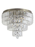 Searchlight antique brass crystal flush ceiling light (British brand)
