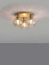 Next Searchlight Champagne and Gold 3 Light Glass Flush Ceiling Light- Buy online at McGrocer