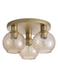 Searchlight champagne and gold flush ceiling light, imported from the UK