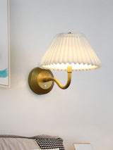 Next Searchlight Gold White Pleated Shade Wall Light- Buy online at McGrocer
