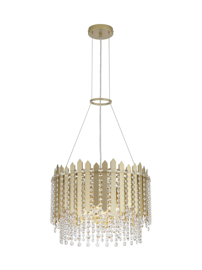 Searchlight gold clear crystal pendant ceiling light, imported from the UK