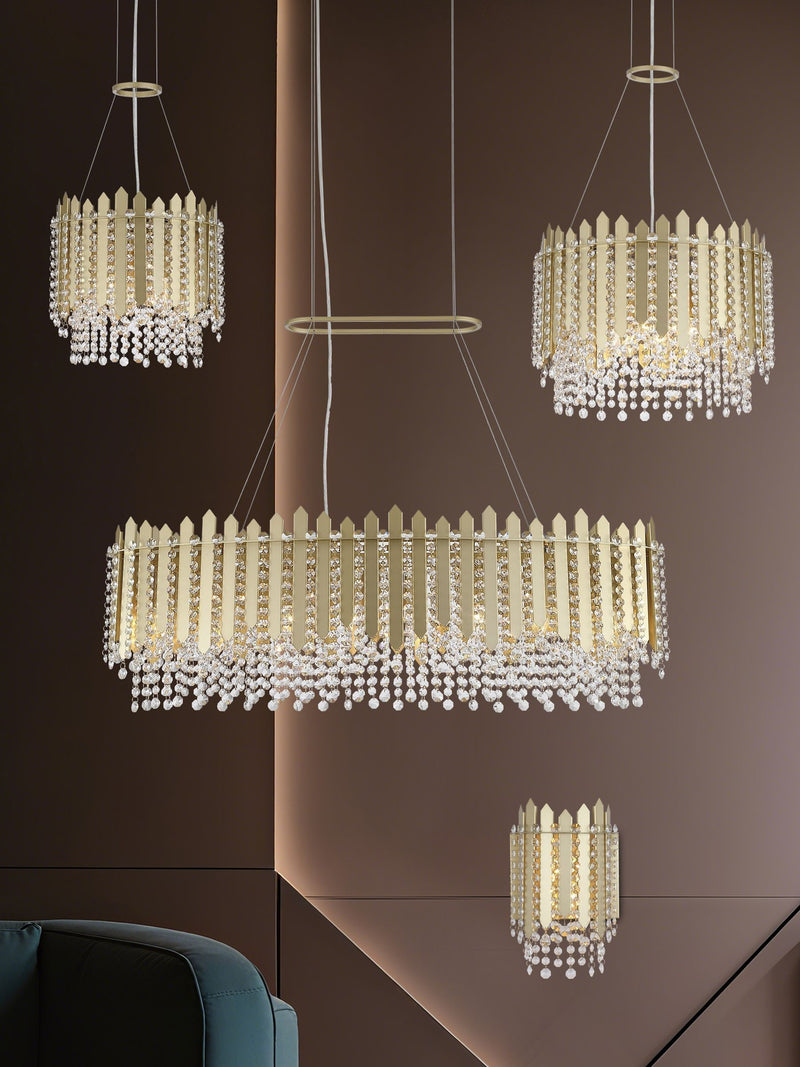 Searchlight gold crystal wall light (British brand)