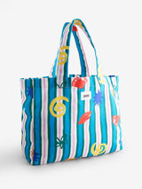 Next Eleanor Bowmer Blue/Green Stripe Tote Bag- Buy online at McGrocer