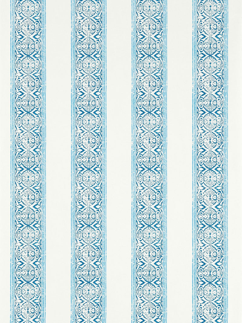 Clarke and Clarke wallpaper sample Cobalt Kalamkari Indira A4, imported from the UK