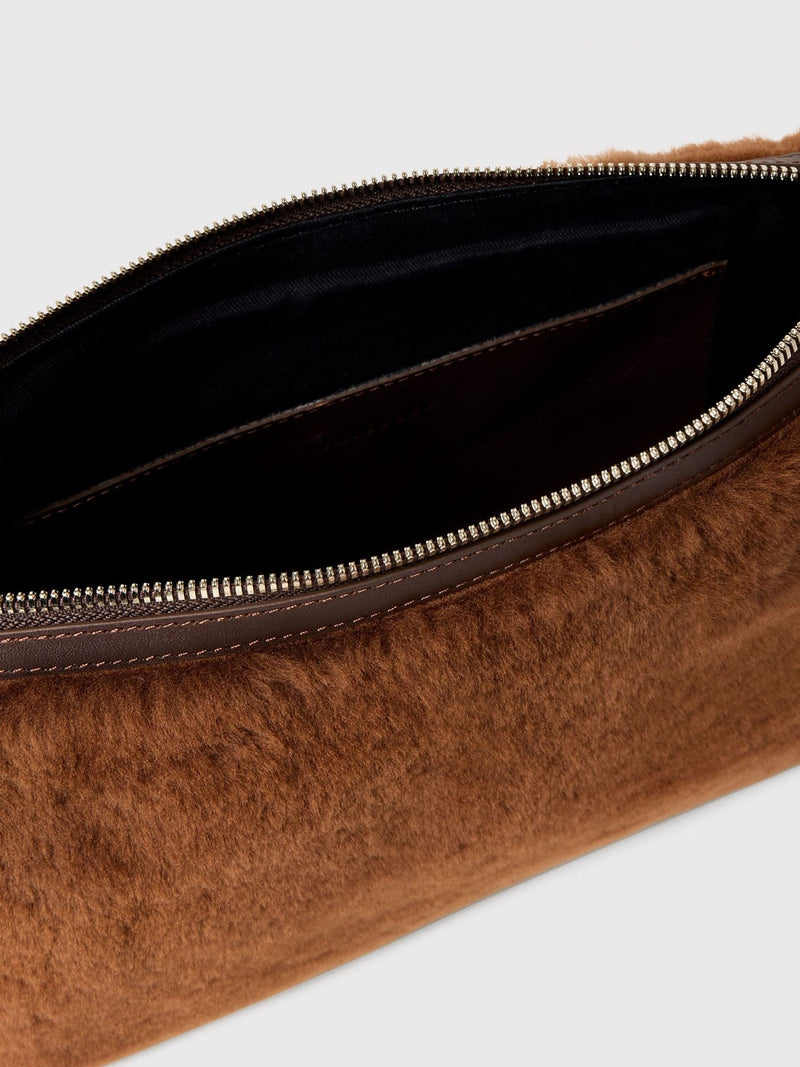 Whistles crossbody bag brown shearling, UK version