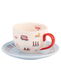 Cath Kidston blue London Town teacup and saucer set, UK version