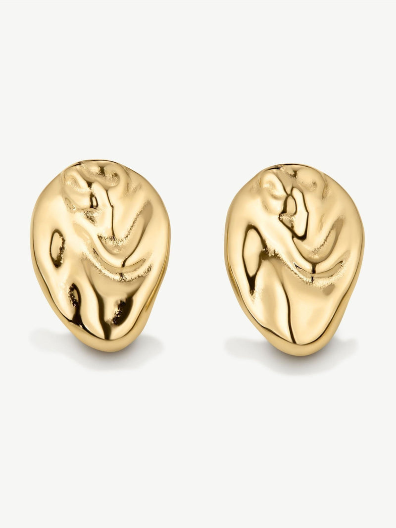D.Louise gold tone molten studs stainless steel earrings (British brand)