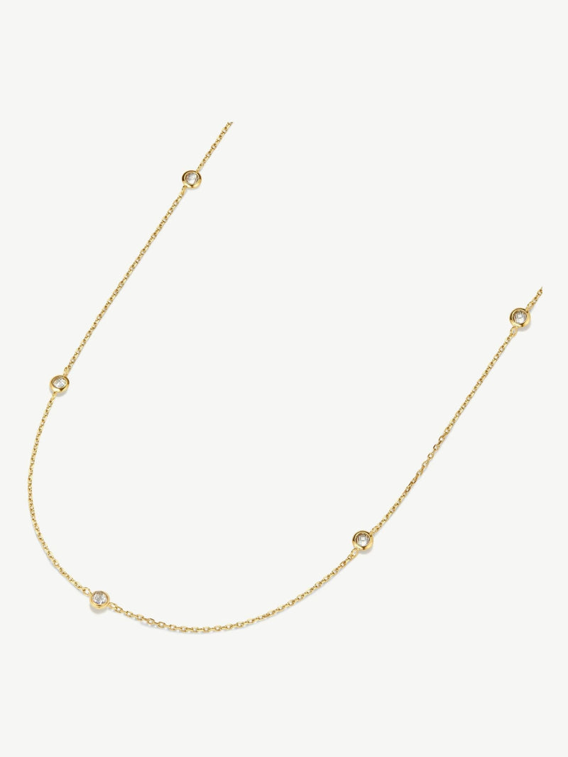 D.LOUISE gold tone multi stone chain necklace - British product