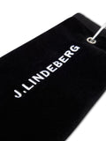 J.Lindeberg Drohen black golf towel, quick-dry cotton (British brand)