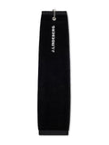 J.Lindeberg Drohen black golf towel, quick-dry cotton (British brand)