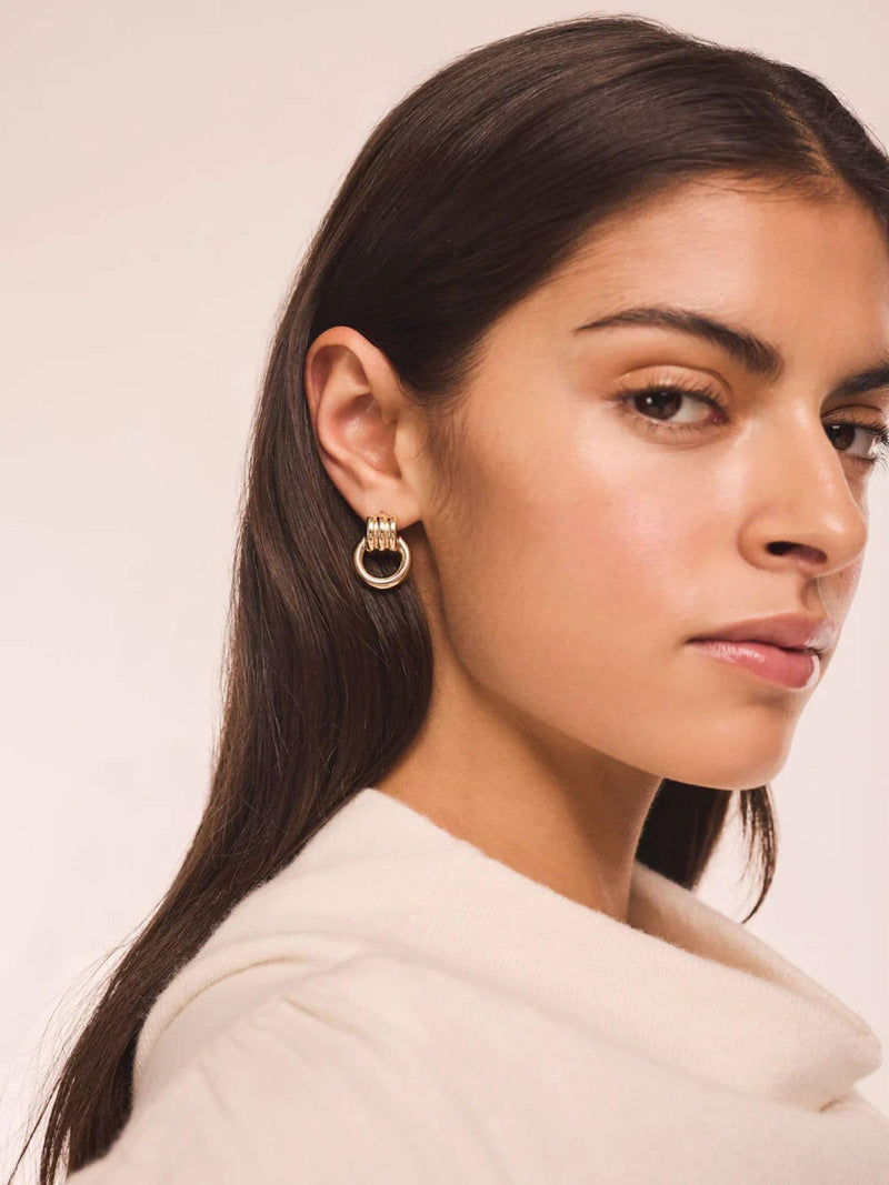 Mint Velvet gold tone hoop earrings, imported from the UK