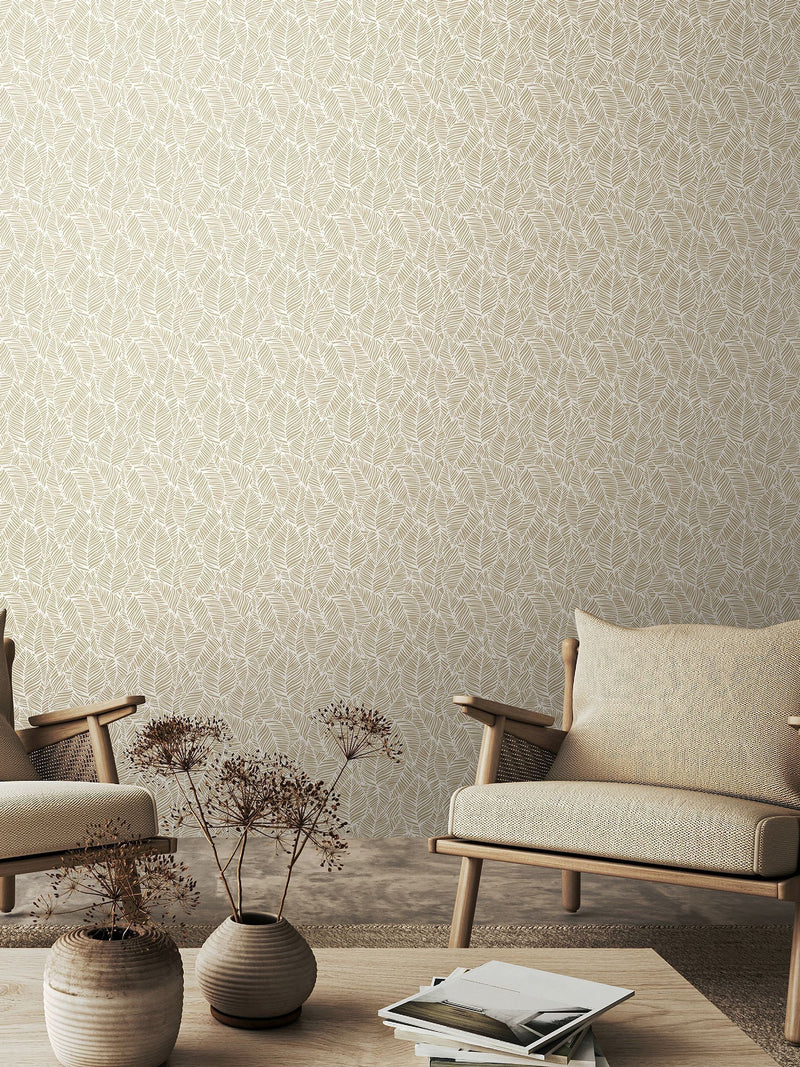 Hoopla Walls Linen Zebra Leaf wallpaper 10M, imported from the UK